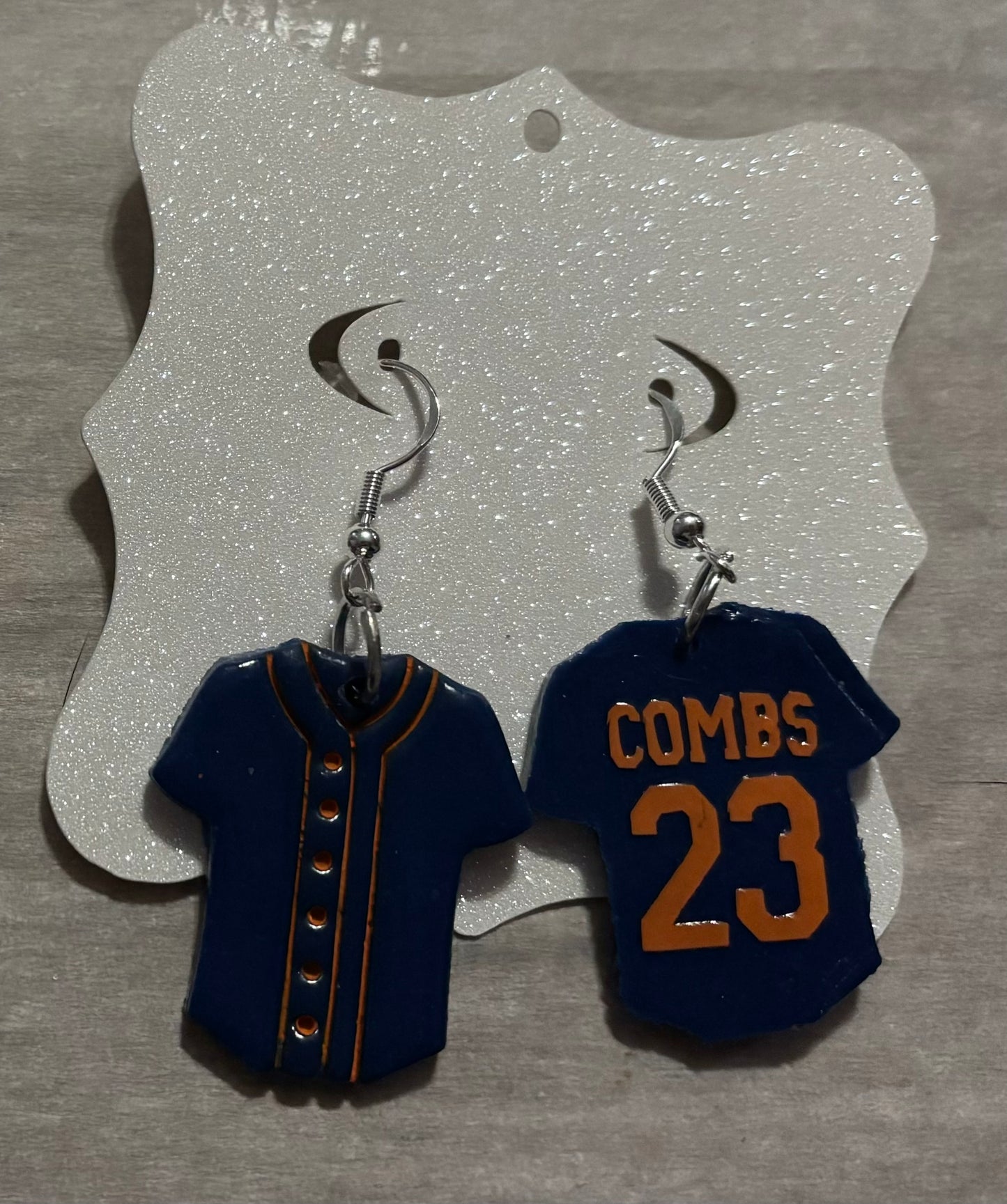 Personalized Baseball Jersey Earrings