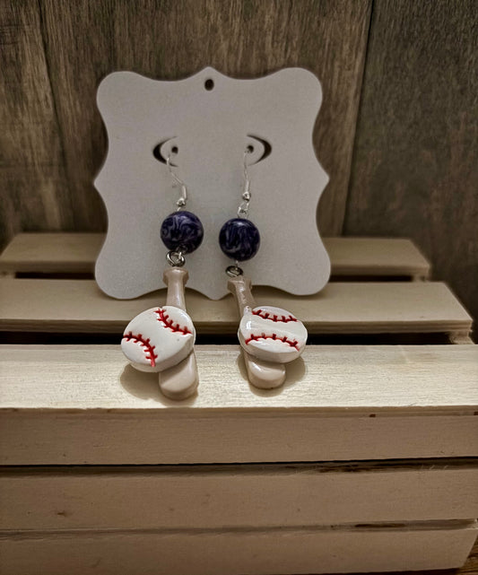 Bat and Ball Earrings