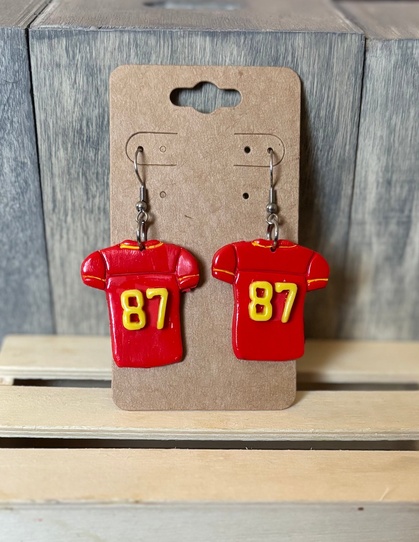 Personalized Football Jersey Earrings